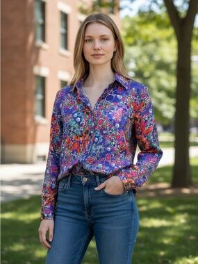 Nanette Lepore Multicolor Floral Blouse